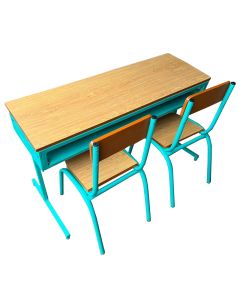 SCH - 2CY - Table de Class Moderne 2 Places  Execute en Bois, Formica Et Metal - MAM202214028