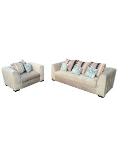 MSK - 6CW - 6 Places - Cream White Meshach Velvet Couch,  Very Comfortable - MAM202225507