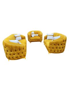 CHS-6Y - 6 Places - Yellow Velvet Chesterslope Sofa, Very Comfortable - MAM20222510002