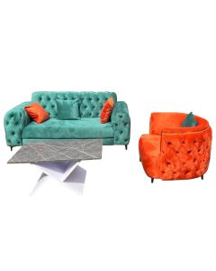 DOR -  4 Places Modern Dorothy Sofa Set In Velvet Finishing - MAM20232906010