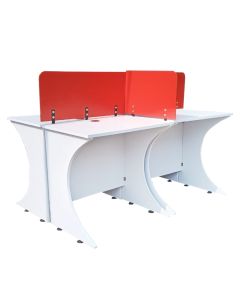 MEK - 4PC - Modern 4 in 1 Charlotte Open Office Table With Dividers Executed in Wood  Executive Formica - MAM20230803001