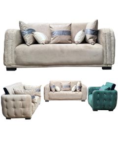 TAN -  6 Places  TANTOH Sofa Set In Velvet Finishing - MAM20230109001