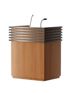 Modern Wooden Podium with Metal Accents – Elegant Presentation Stand by Maimo Furniture MAM3010202501