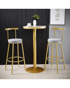 Minimalist Gold High Chair & Bar Table Set | Modern Counter Furniture MAM201020250010
