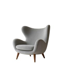 Modern lounge accent chair with curved upholstered design and solid legs-MAM1125202559