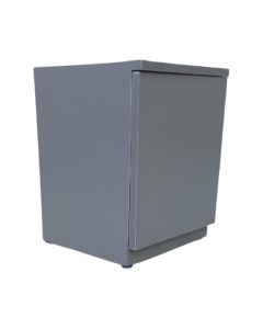 Modern bedside table with smooth grey formica finish and storage door-MAM1125202560