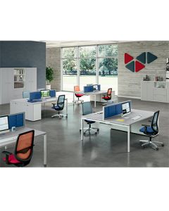 MOB - 1PC - Modern office furniture executed in wood and metal (One Table for two staff with 2 chairs  & 2 drawers) - MAM02212201