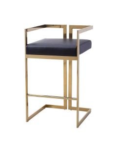Luxury Leather Bar Stool – Gold Frame Island Chair by Maimo Furniture MAM11011202520