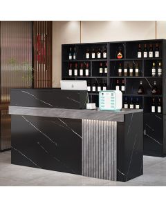 Luxury Black Marble Reception Bar Cabinet – Elegant Counter by Maimo Furniture MAM2510202510