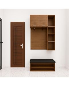 Floating Entryway Wardrobe with Bench and Shelves – Formica Finish by Maimo Furniture-MAM1008202528