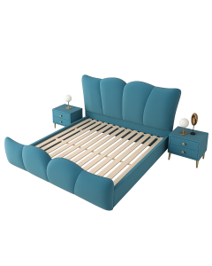Modern Wave-Inspired Bed with Padded Frame and Headboard | Maimo Furniture-MAM0930202551