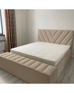 Upholstered Bed with Chevron Headboard & Matching Bench | Maimo Furniture-MAM0930202557