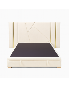 Luxury Bed with Geometric Headboard and Modern Detailing-MAM0930202562