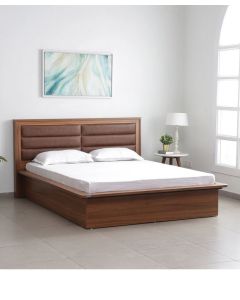 Modern Wooden Bed with Padded Horizontal Panel Headboard-MAM0930202561