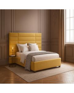 Modern Upholstered Bed with Extended Padded Headboard-MAM0930202573