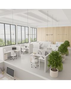 Unique Seater Workstation with White Partitions – Modern Office Desk by Maimo Furniture-MAM281020257