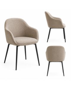 Bucket Dining Chair with Upholstered Seat and Metal Legs by Maimo Furniture-MAM180620261