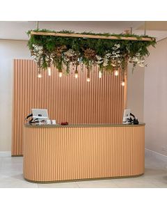 Modern Wooden Reception Bar Cabinet with Decorative Lighting | Maimo Furniture MAM2510202509