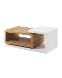 Modern Rectangular Brown & White Center Table with Open Storage MAM171020250011