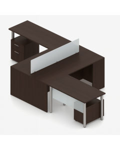 L-Shape Reception Desk with Privacy Panel – Front Office Workstation | MAIMO Furniture MAM071120250127