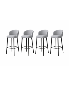 Upholstered High Bar Chairs with Black Metal Legs – Modern Bar Stools by Maimo Furniture-MAM060120268