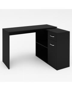 Modern Black L-Shaped Office Desk with Storage Drawers – Maimo Furniture MAM0311202507