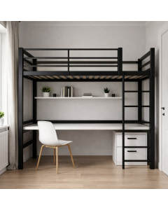 Modern Loft Bed with Desk and Storage – Space Saving Bed by Maimo Furniture-MAM202618240