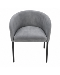 Orange Velvet Accent Chair with Black Metal Legs – Modern Lounge & Reception Chair by Maimo Furniture-MAM112520259