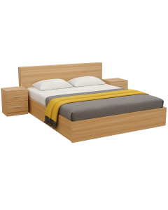 Modern Formica Bed with Matching Bedside Table – Minimalist Bedroom Bed Frame by Maimo Furniture-MAM0930202550