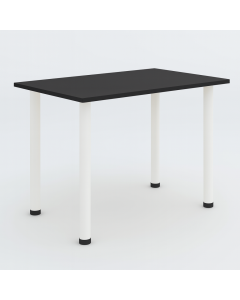 Black Formica Dining Table with White Metal Legs – Modern Minimalist Dining by Maimo Furniture-MAM1118202515