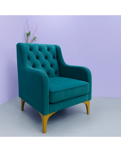 Elegant Single Tufted Velvet Accent Chair with Gold Legs Elegant Single MAM2611202501