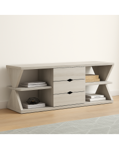 Modern Free Standing TV Stand – Open Shelf & Drawer Storage – MAM051120250010