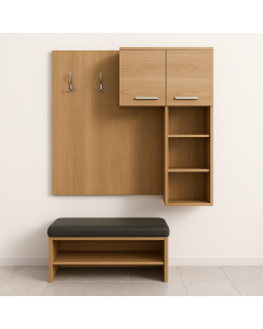 Floating Wardrobe and Bench with Open Shelves MAM06112025008