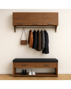 Floating Wardrobe and Bench with Drawer Storage MAM06112025007