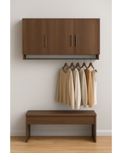 Floating Wardrobe and Bench with Hanging Rail MAM06112025005