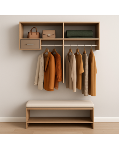 Floating Wardrobe and Bench – Modern Space-Saving Entryway Storage MAM06112025001