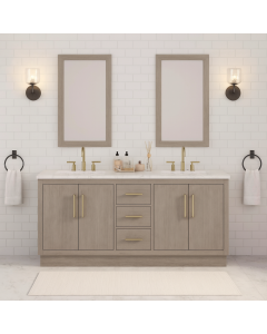 Luxury Double Sink Toilet Cabinet with Marble Top & Gold Handles Maimo Furniture MAM111020250010
