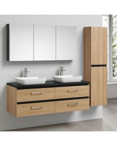 Double Sink Toilet Cabinet with Tall Storage and Mirror  Maimo Furniture MAM11102025003