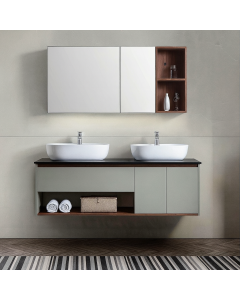 Modern Double Sink Toilet Cabinet with Wall Storage  Maimo Furniture MAM121020250017