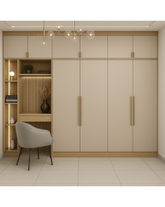 Minimalist Wardrobe with Built-In Desk Maimo Furniture Cameroon MAM141020250012