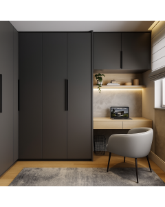 Minimalist Wardrobe with Built-In Desk Maimo Furniture Cameroon MAM141020250013