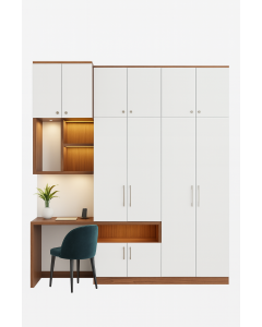 White Wardrobe with Work Desk  Maimo Furniture Cameroon MAM14102025003