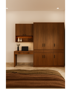 Classic Wooden Wardrobe with Desk & Overhead Storage Maimo Furniture MAM151020250023