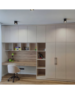 Modern Wardrobe with Desk & Open Shelving | Maimo Furniture MAM151020250027
