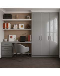 Grey Wardrobe with Desk & Shelves  Maimo Furniture Cameroon MAM141020250014