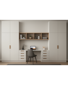 Grey Wardrobe with Desk & Shelves Maimo Furniture Cameroon MAM141020250015