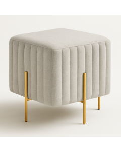 Modern Fabric Pouf with Gold Legs | Elegant Ottoman by Maimo Furniture MAM16102025007