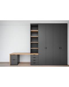 Black Wardrobe with Desk, Drawers & Open Shelves  Maimo Furniture Cameroon MAM141020250020