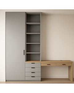 Compact Wardrobe with Desk, Drawers & Shelves  Maimo Furniture Cameroon MAM141020250021