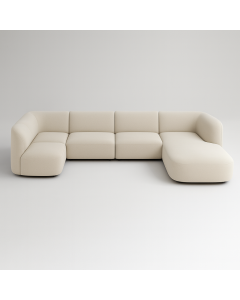 Minimalist L-Shaped Sofa in Cream Fabric | Maimo Furniture MAM2110102025007